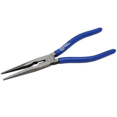 Gray Tools 8" Needle Nose Straight Cutter Pliers, With Vinyl Grips, 2-3/4" Jaw B232B